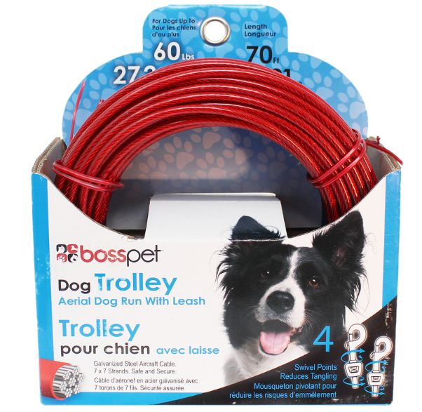 PDQ Red Tie-Out Vinyl Coated Cable Dog Tie Out Large