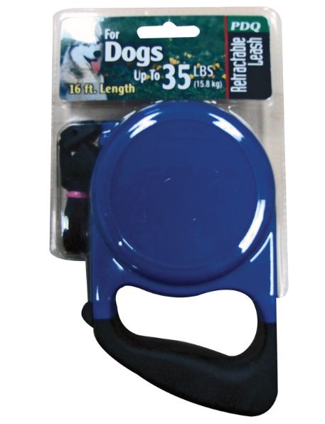 PDQ Blue / Black Cotton/Nylon Dog Retractable Leash Medium
