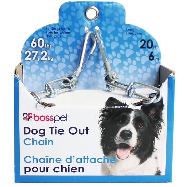 PDQ Silver Steel Dog Tie Out Chain Large