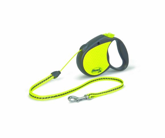 Flexi Neon Yellow Retractable Plastic Dog Leash Small