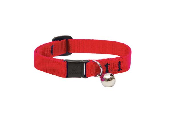 LupinePet Basic Solids Red Nylon Cat Collar