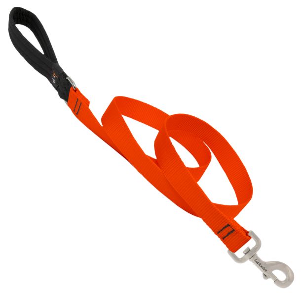 LupinePet Basic Solids Blaze Orange Blaze Orange Nylon Dog Leash