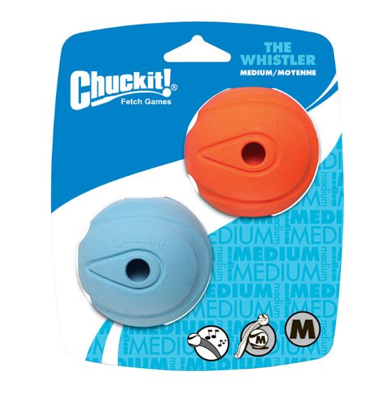 Chuckit! Assorted Rubber Whistler Dog Toy Medium 2 pk