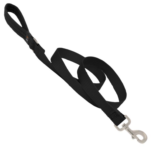 LupinePet Basic Solids Black Black Nylon Dog Leash