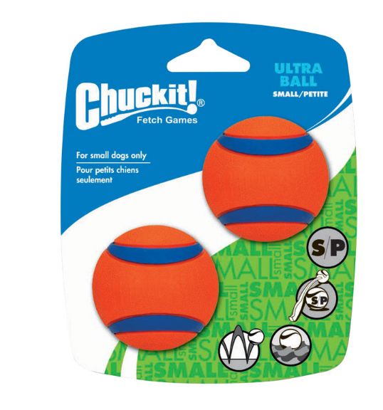 Chuckit! Blue/Orange Rubber Fetch Ball Dog Toy Small 2 pk