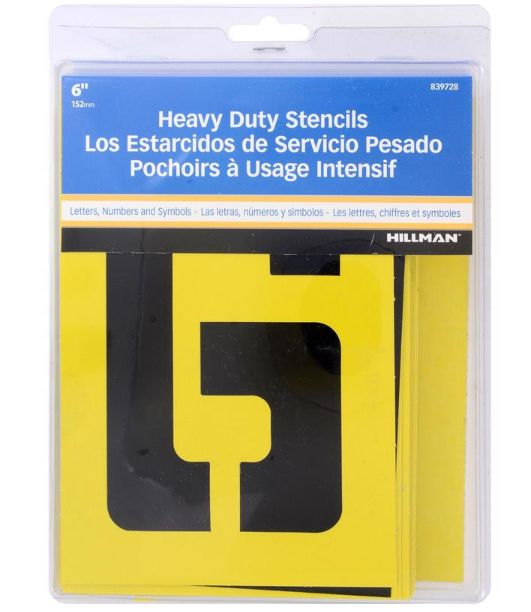 HILLMAN 6 in. Card Stock Letter and Number Stencil Pack 6 Inch Stencil Set 36 pk
