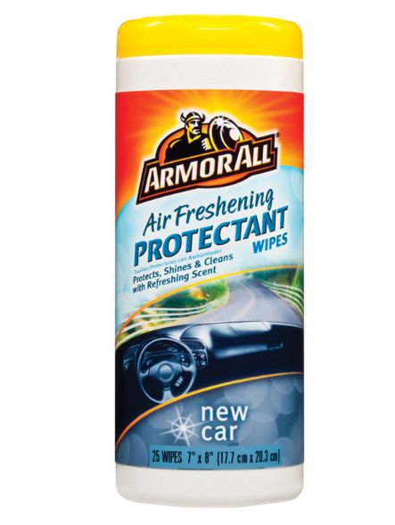 Armor All Plastic/Rubber/Vinyl Air Freshening Protectant Wipes New Car Scent 25 ct