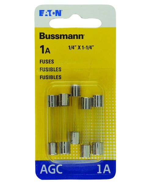 Bussmann 1 amps AGC Clear Glass Tube Fuse 5 pk Bussmann 1 amps AGC Clear Glass Tube Fuse 5 pk