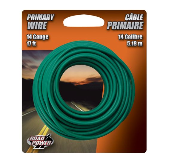 Coleman Cable 17 ft. 14 Ga. Primary Wire Green