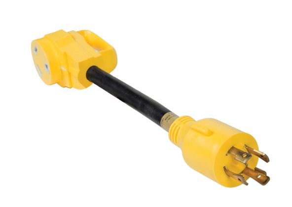 Camco Power Grip 12 in. 30 amps RV Electrical Adapter 30-30 AMP 1 pk