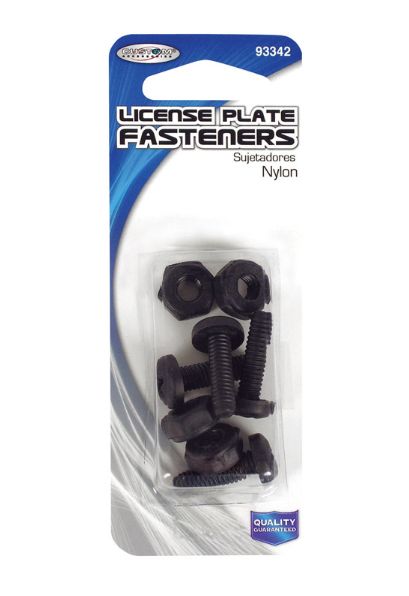 Custom Accessories Black Nylon License Plate Fasteners