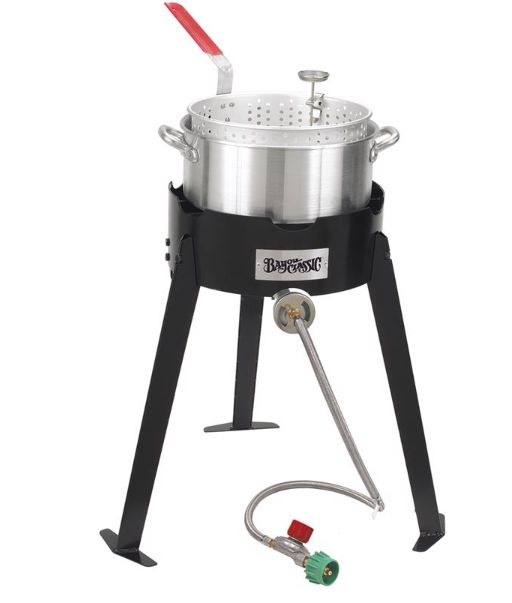 Bayou Classic 41000 BTU Aluminum Fish Fryer Kit 10 qt
