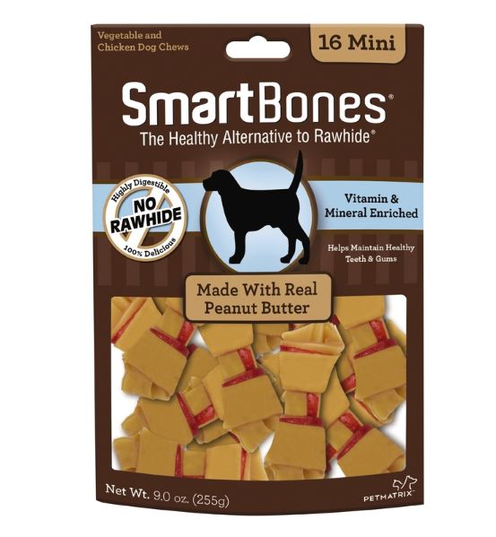 SmartBones Peanut Butter Treats for Dogs 9 oz 16 pk