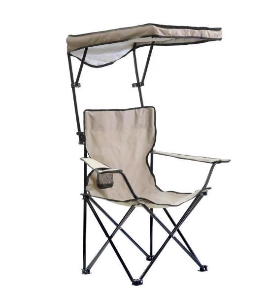 QuikChair Taupe Canopy Folding Quad Chair QuikChair Taupe Canopy Folding Quad Chair