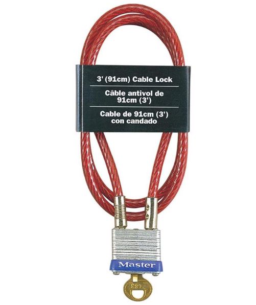 Master Lock 3/16 in. D X 36 in. L Vinyl Coated Steel Locking Cable