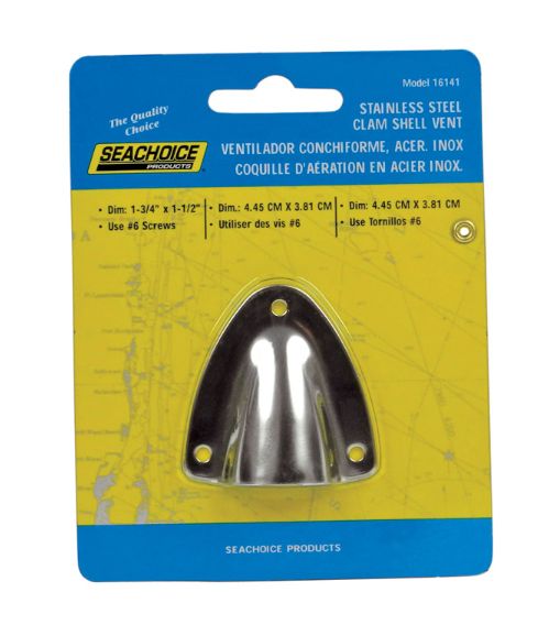 Seachoice Polished Stainless Steel 1-21/32 in. L X 1-3/4 in. W Ventilator 1 pk Seachoice Polished Stainless Steel 1-21/32 in. L X 1-3/4 in. W Ventilator 1 pk