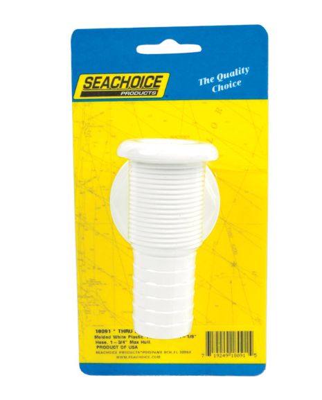 Seachoice Polished Plastic 1-1/8 in. W Thru Hull Connector 1 pk