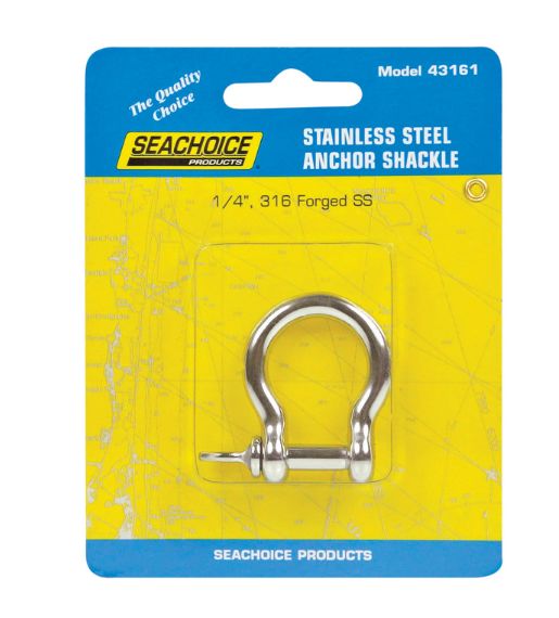 Seachoice Polished Stainless Steel 1 in. L X 1/4 in. W Shackle 1 pk Seachoice Polished Stainless Steel 1 in. L X 1/4 in. W Shackle 1 pk