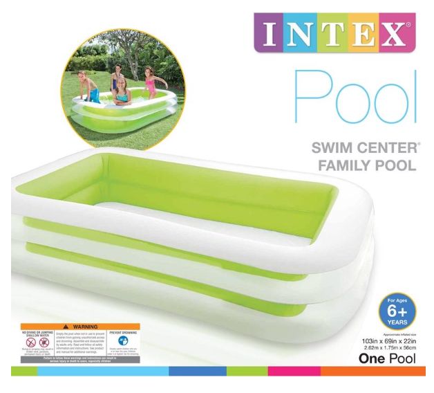 Intex 203 gal Rectangular Plastic Inflatable Pool 22 in. H X 69 in. W X 103 in. L