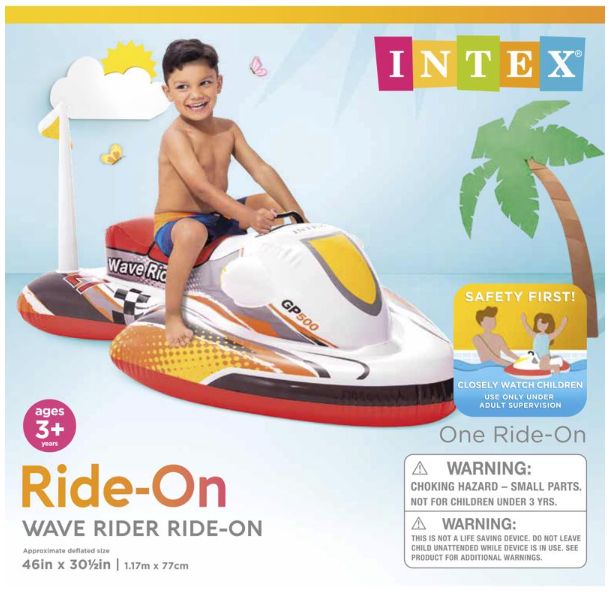 Intex Multicolored Vinyl Inflatable Wave Rider Ride-On Pool Float Intex Multicolored Vinyl Inflatable Wave Rider Ride-On Pool Float