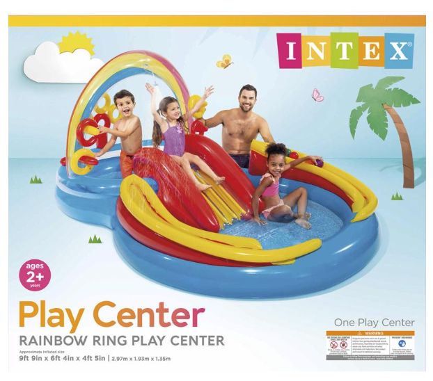 Intex Multicolored Vinyl Inflatable Pool Rainbow Ring Play Center