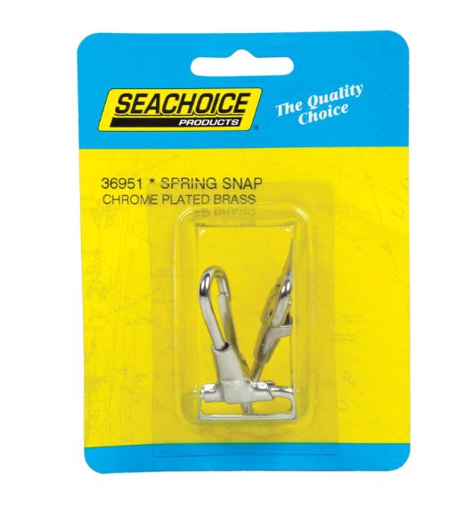 Seachoice Chrome-Plated Brass 2-1/8 in. L X 1 in. W Spring Snaps 2 pk Seachoice Chrome-Plated Brass 2-1/8 in. L X 1 in. W Spring Snaps 2 pk