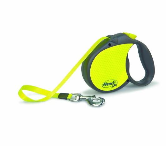 Flexi Neon Yellow Retractable Plastic Dog Leash Large