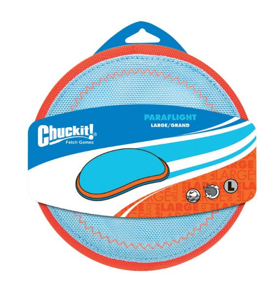 Chuckit! Blue/Orange Nylon Paraflight Flying Dog Toy Large 1 pk