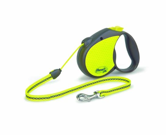 Flexi Neon Yellow Retractable Plastic Dog Leash Medium
