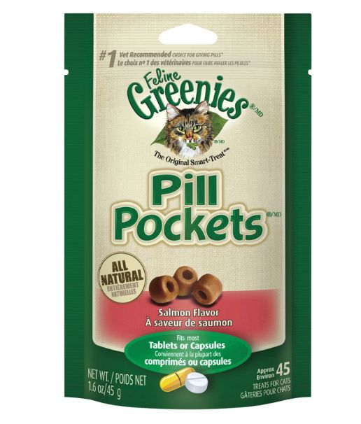 Greenies Pill Pockets Salmon Treats For Cat 1.6 oz 1 pk