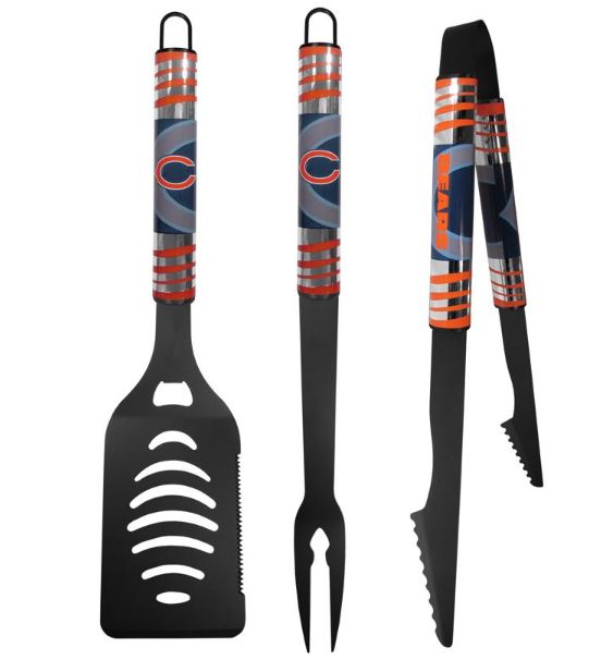 Siskiyou Sports NFL Stainless Steel Multicolored Grill Tool Set 3 pc Siskiyou Sports NFL Stainless Steel Multicolored Grill Tool Set 3 pc