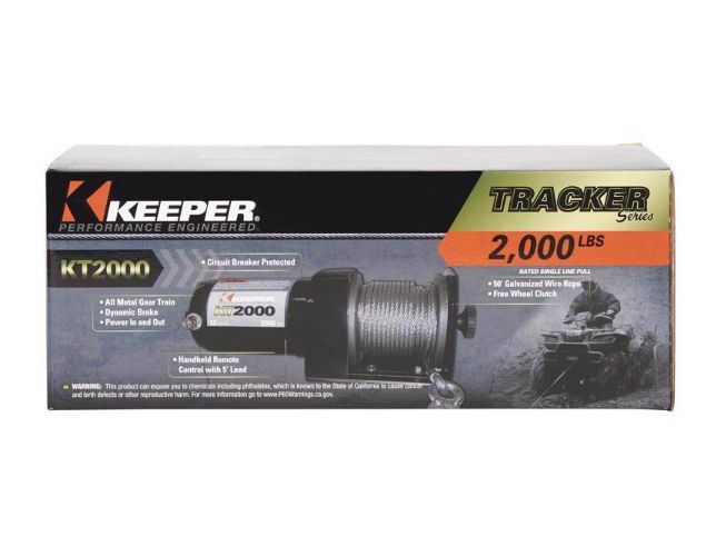 Keeper 50 ft. 2000 lb 1 HP Permanent Magnet Electric Automotive Winch Keeper 50 ft. 2000 lb 1 HP Permanent Magnet Electric Automotive Winch