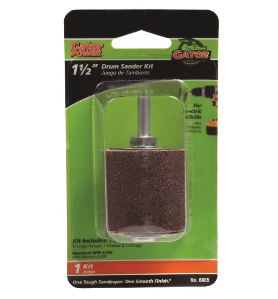 Gator 1.5 in. D X 1.5 in. L Aluminum Oxide Drum Sander Kit 50 Grit Coarse 1 pc