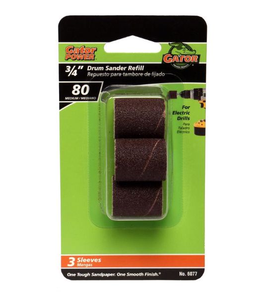 Gator 0.5 in. D X 3/4 in. L Aluminum Oxide Abrasive Sleeve Refill 80 Grit Medium 3 pc Gator 0.5 in. D X 3/4 in. L Aluminum Oxide Abrasive Sleeve Refill 80 Grit Medium 3 pc