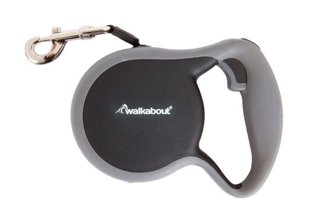 Petmate Walkabout Black Plastic Retractable Leash Large