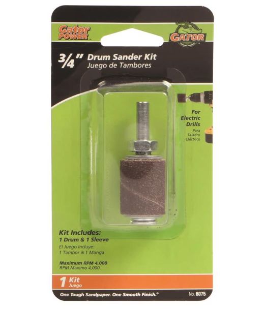 Gator 3/4 in. D X 3/4 in. L Aluminum Oxide Drum Sander Kit 50 Grit Coarse 1 pc Gator 3/4 in. D X 3/4 in. L Aluminum Oxide Drum Sander Kit 50 Grit Coarse 1 pc