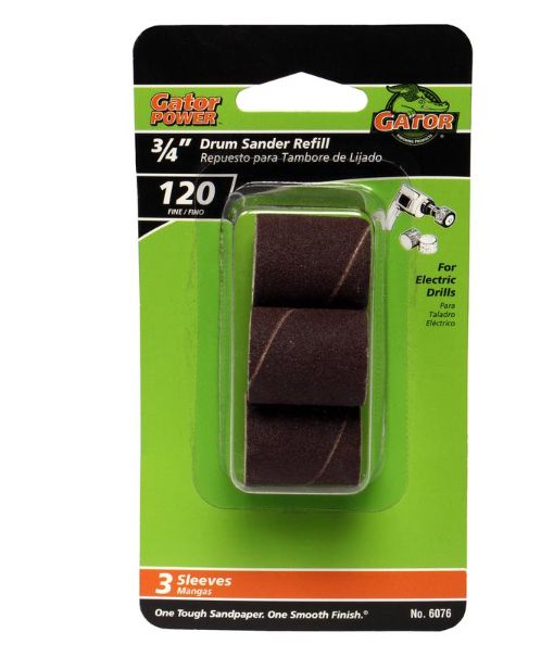 Gator 3/4 in. D X 3/4 in. L Aluminum Oxide Abrasive Sleeve Refill 120 Grit Fine 3 pc Gator 3/4 in. D X 3/4 in. L Aluminum Oxide Abrasive Sleeve Refill 120 Grit Fine 3 pc