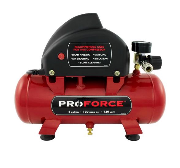 Pro Force 2 gal Horizontal Portable Air Compressor Tank 100 psi