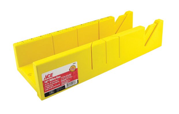 Ace 16 in. L X 4 in. W Plastic Mitre Box Yellow 1 pc Ace 16 in. L X 4 in. W Plastic Mitre Box Yellow 1 pc