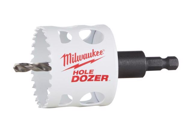 Milwaukee Hole Dozer 2-1/4 in. Bi-Metal 3.5 in. L X 3/8 in. D Hole Saw with Arbor and Pilot Bit