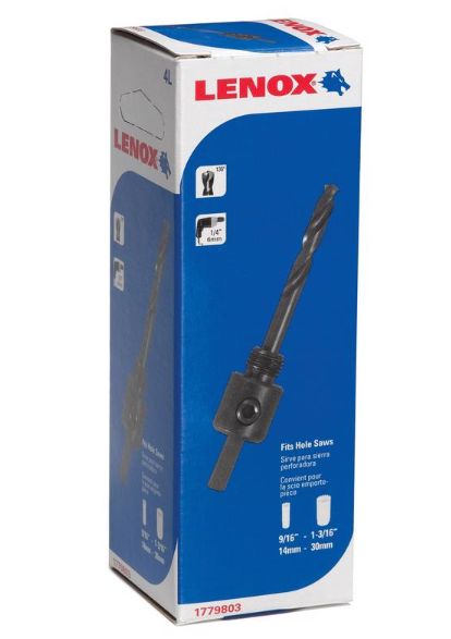 Lenox 5 in. L Hole Saw Mandrel 9/16 in. 1-3/16 in. 1/4 in. 3-Flat 1 pc