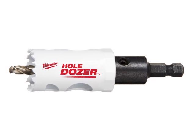 Milwaukee Hole Dozer 1-1/8 in. Bi-Metal 2.7 in. L X 3/8 in. D Hole Saw with Arbor and Pilot Bit