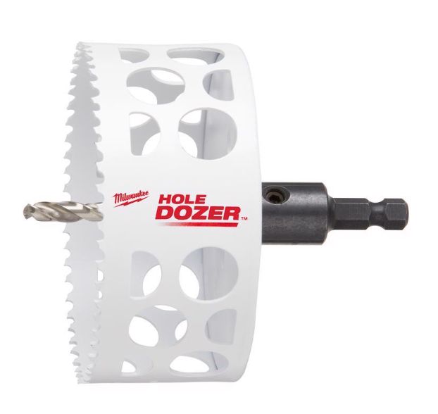 Milwaukee Hole Dozer 4 in. Bi-Metal 2 in. L X 3/8 in. D Hole Saw with Arbor and Pilot Bit