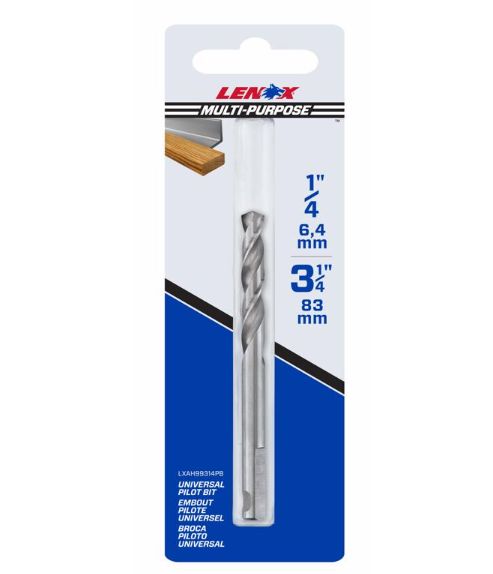 Lenox 1/4 in. High Speed Steel 3-1/4 in. L X 1/4 in. D Hole Saw Pilot Bit