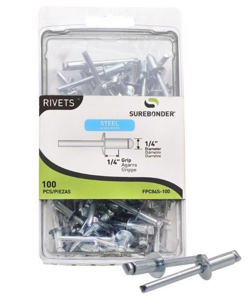 Surebonder 1/4 in. D X 1/4 in. Steel Rivets Silver 100 pc