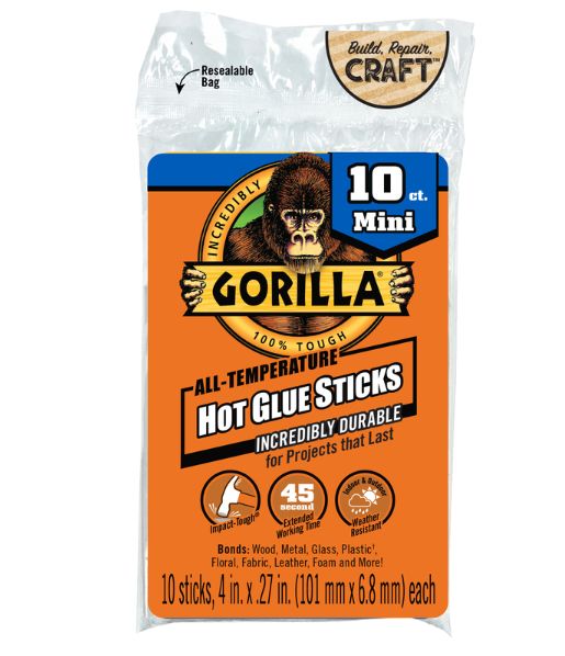 Gorilla .27 in. D X 4 in. L All Purpose Mini Glue Sticks Clear 10 pk