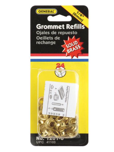 General 1/4 in. D Brass Grommet 24 pk General 1/4 in. D Brass Grommet 24 pk