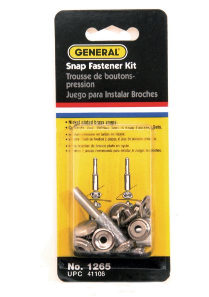 General Brass Snap Fastener Kit 1 pk