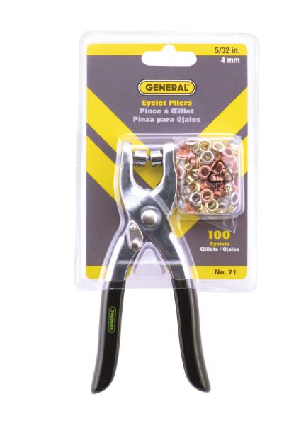 General 101 pc Steel Eyelet Pliers and Eyelets Set 5-3/4 in. L General 101 pc Steel Eyelet Pliers and Eyelets Set 5-3/4 in. L
