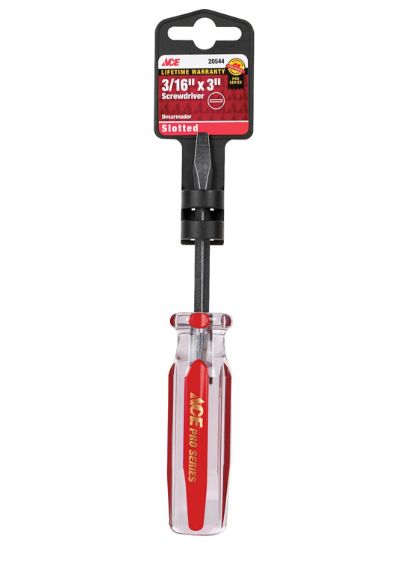 Ace 3/16 in. X 3 in. L Slotted Screwdriver 1 pc